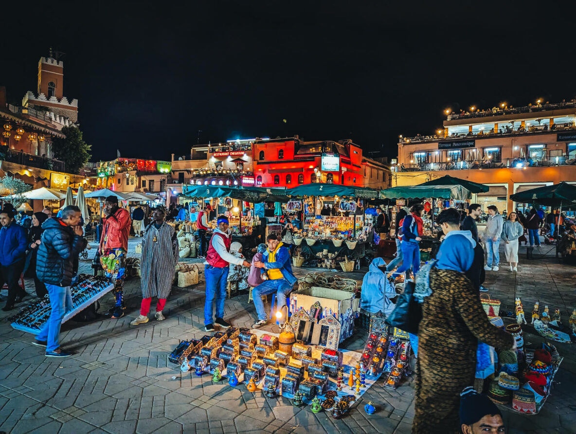 Venders in Jemma El Fna Square in Marrakech