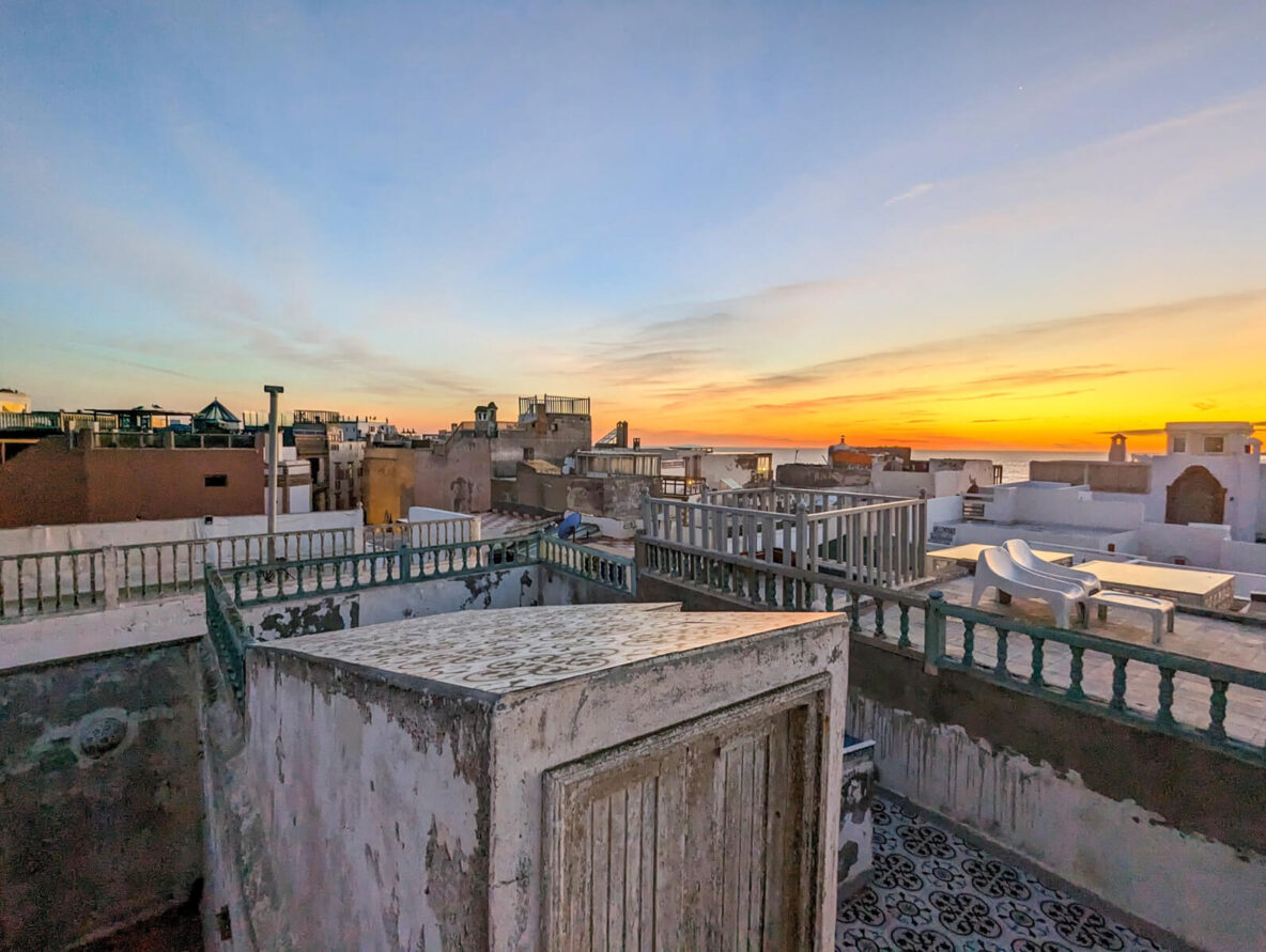 Sunset over the roofs of Essaouira