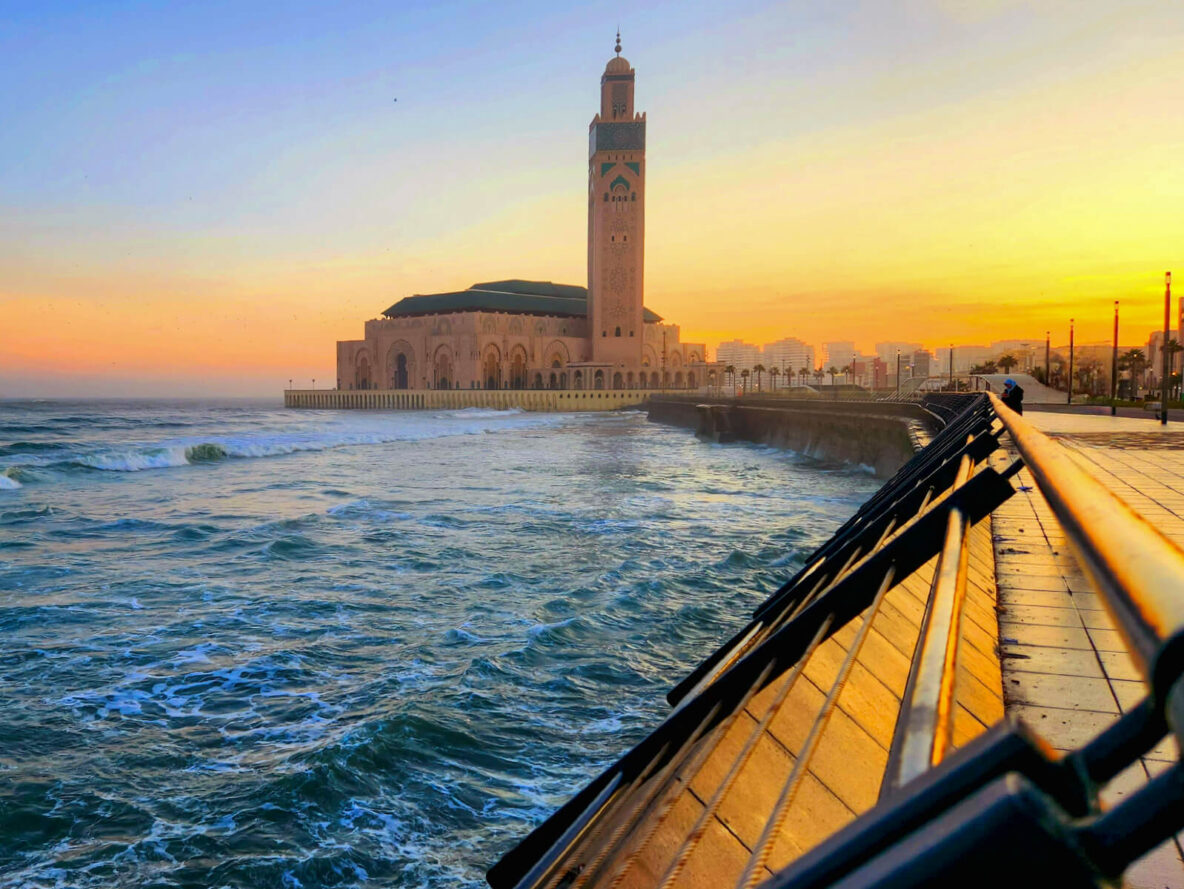 Hassan II Mosque on the water in Casablanca