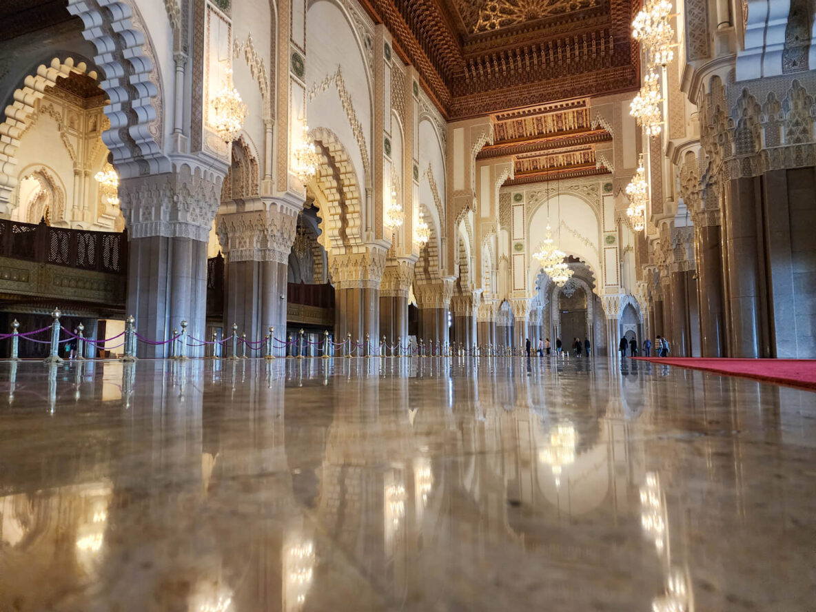 Inside Hassan II Mosque in Casablanca