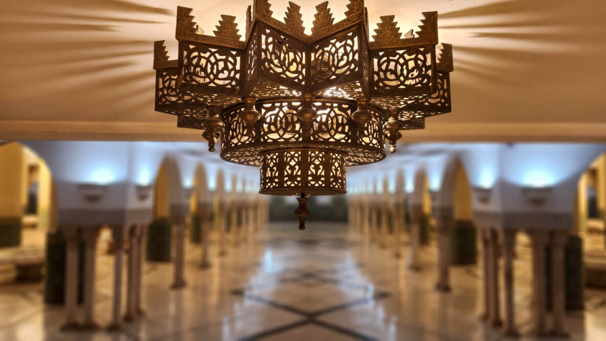 Light Fixture in the baths of Hassan II Mosque in Casablanca