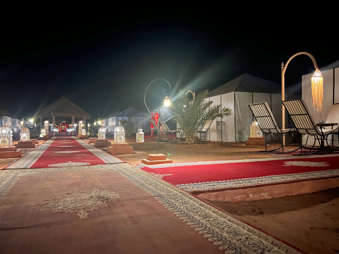 Luxury Camp at Night in Erg Chebbi Merzouga