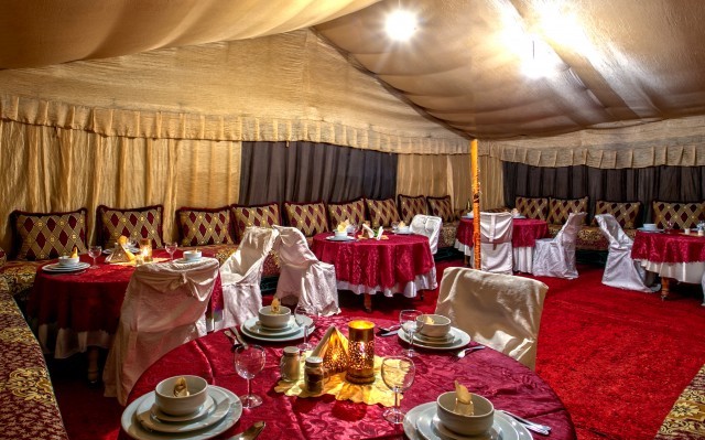 Dining Tent in Luxury Camp in Zagora