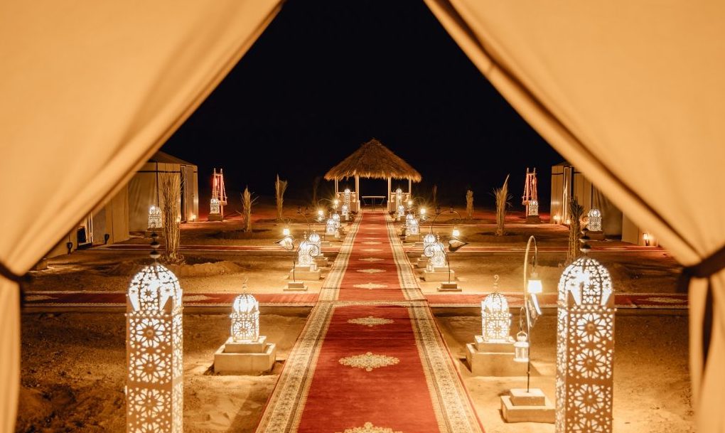 Camp at Luxury Accommodations in Merzouga at Night