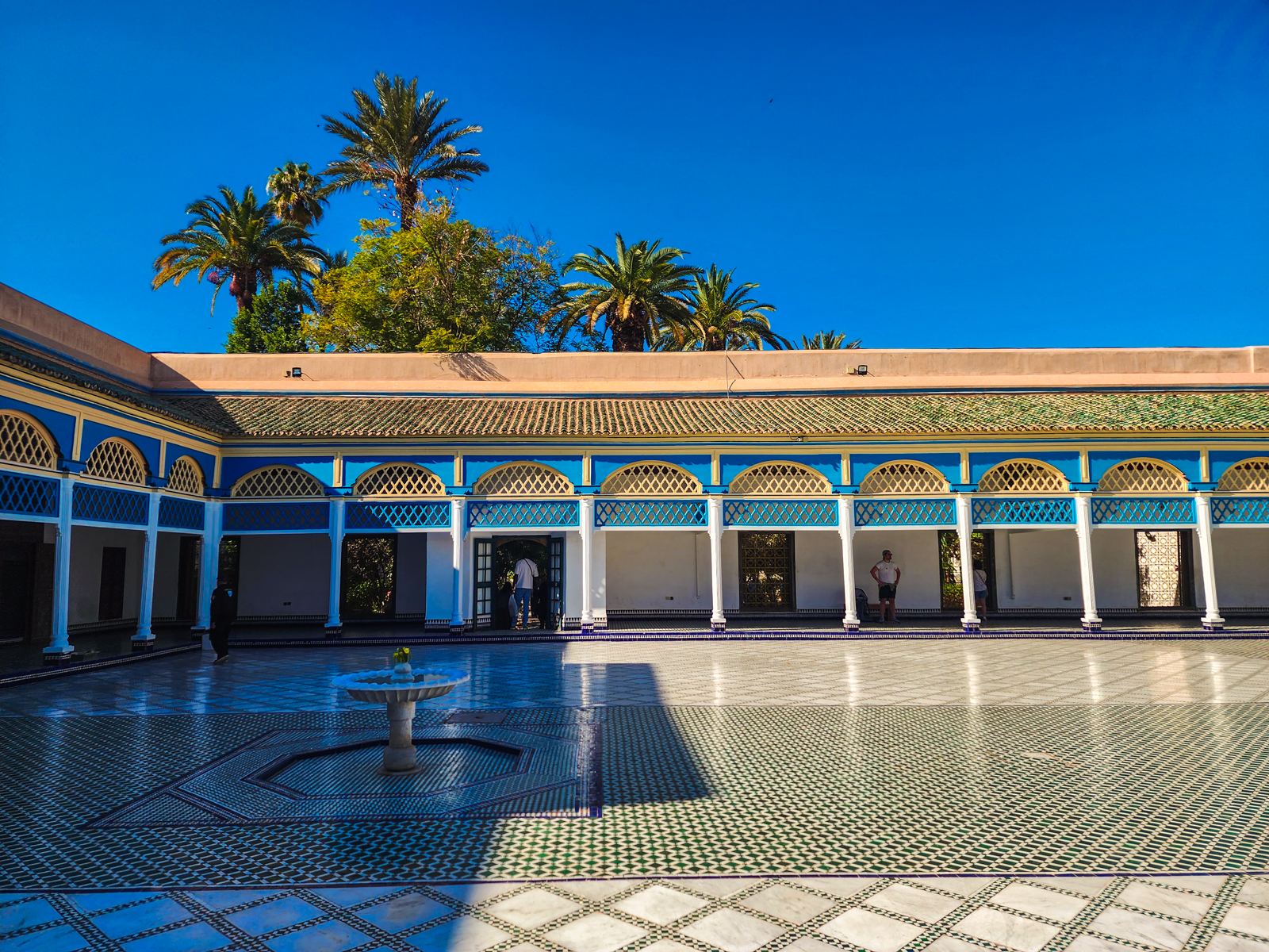 A large open area in the center of Bahia Palace in Marrakech