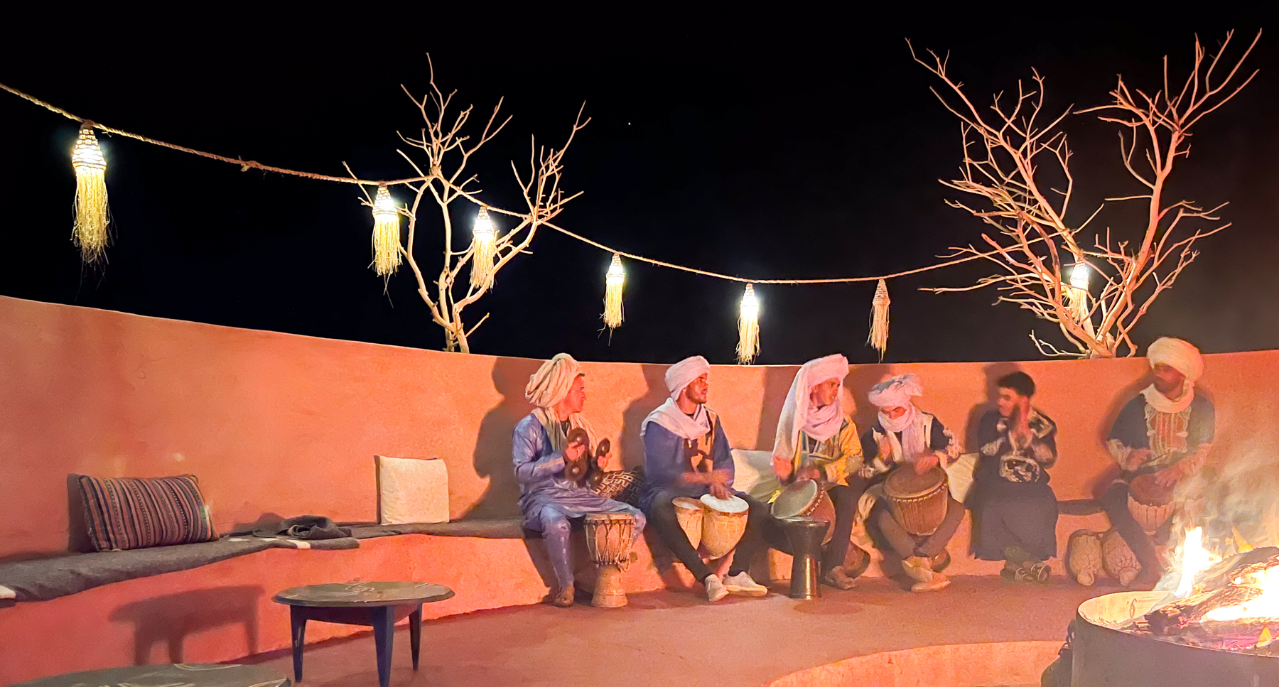 Berber Camp hosts drumming around Campfire