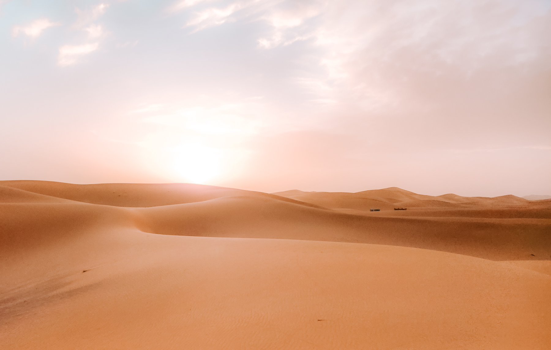 Sunrise over the dunes of Erg Chegaga in the Sahara Desert of Morocco