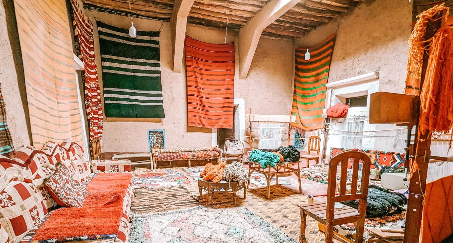 Berber carpet and rug cooperative in Tazenahkt, Morocco