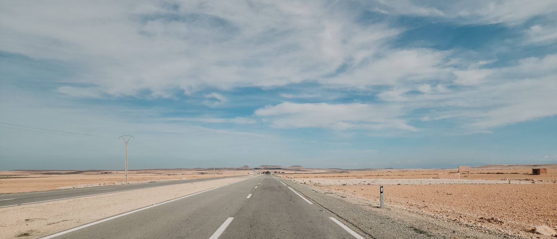 Road through Morocco on the way to the Sahara Desert