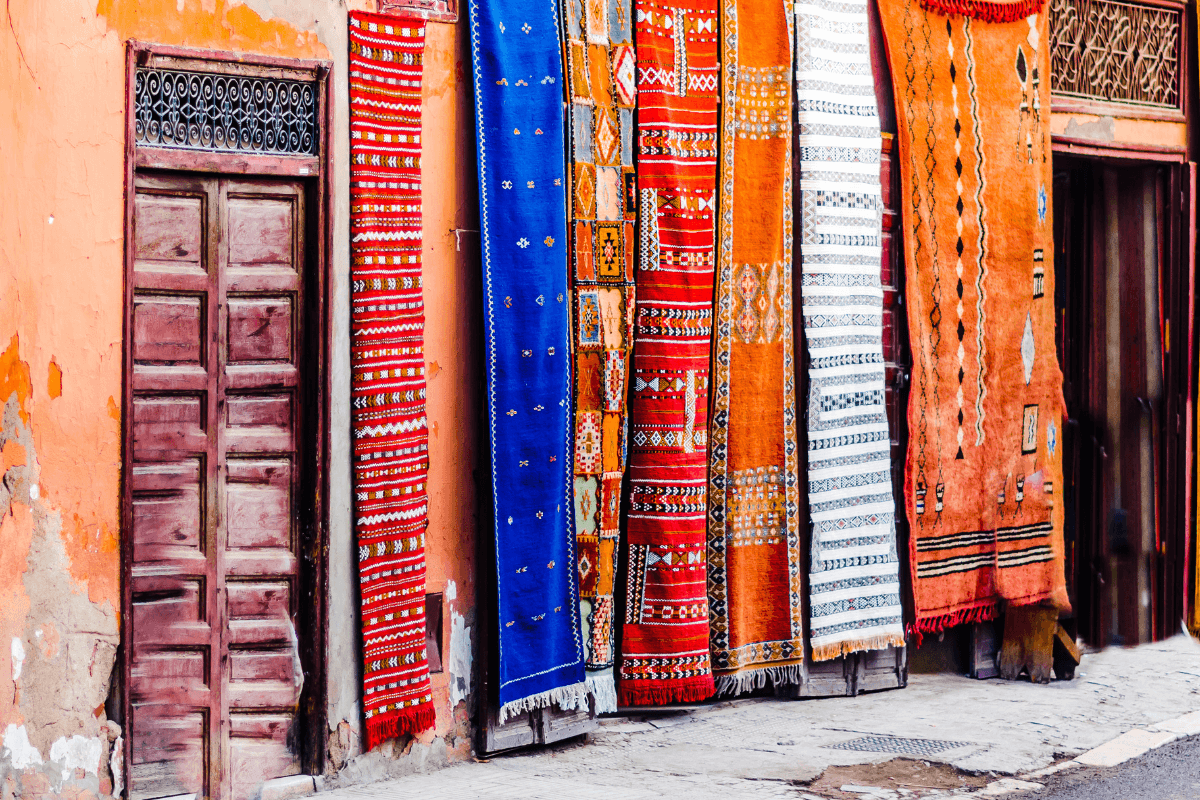 Berber rugs in Marrakech, Morocco