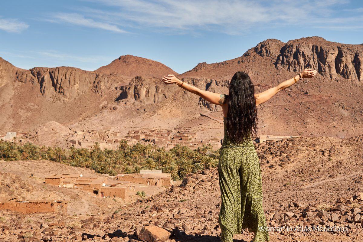 Best Day Trips from Marrakech, Morocco: Woman in the Atlas Mountains